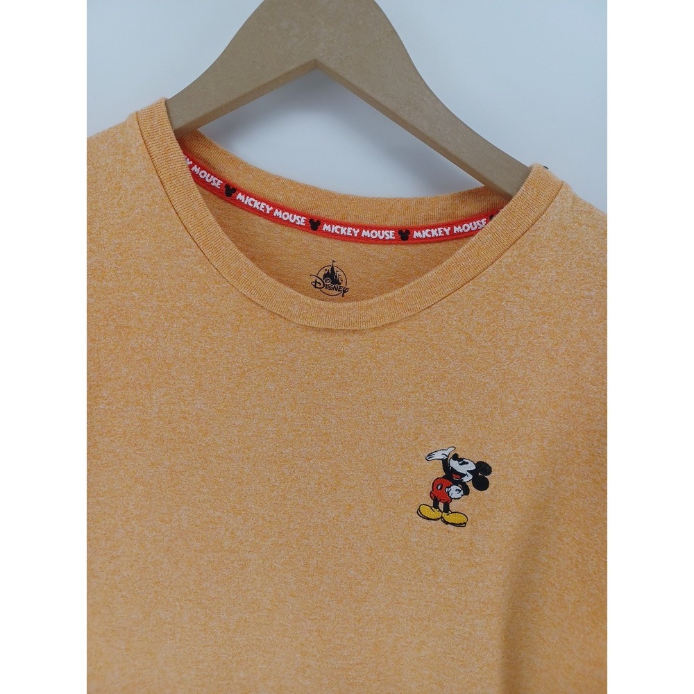 Disney Parks Orange XXL Men's Original Mickey Mouse Tshirt Embroidered Y2K